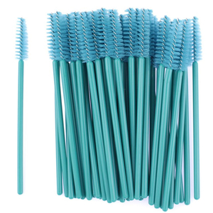 Щеточка для бровей и ресниц прямая, бирюзовая, 50 шт, Цвет: 021