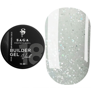 Гель для нарощування Saga Professional Builder Gel Veil №18, 15 мл, Об`єм: 15 мл, Колір: 18