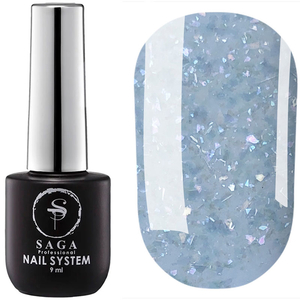 Топ для гель-лака без липкого слоя SAGA Crush Top №02 (с поталью), 9 мл, Цвет: 02
