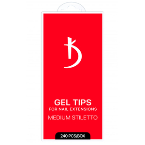 Гелевые типсы для наращивания ногтей Kodi Professional MEDIUM STILETTO, 240 шт, Размер: Medium Stiletto