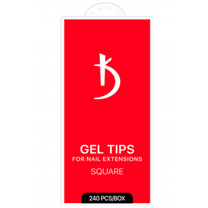 Гелевые типсы для наращивания ногтей Kodi Professional ​SQUARE, 240 шт, Размер: Square