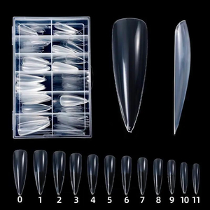 Гелевые типсы для наращивания Стилет, 120 шт, Размер: Стилет