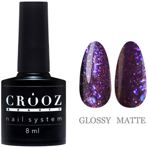 Гель-лак CROOZ Cat Eye Mercury 05 розово-фиолетовый с поталью, 8 мл, Цвет: 05
