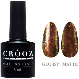 Гель-лак CROOZ Cat Eye Mercury 06 розово-персиково-золотой с поталью, 8 мл, Цвет: 06
