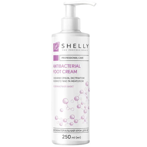 Крем для ног Shelly антибактериальный с ионами серебра, экстрактом зеленого чая и ментолом 250 мл, Объем: 250 мл

