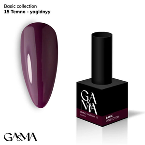 Гель-лак GaMa Gel ​Polish Basic collection 015 temno-yagidnyy 10 мл, Цвет: 015