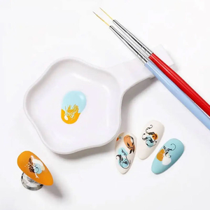 Пластиковая подставка под кисть + ёмкость для жидкости, палитра для смешивания красок, гель-лаков