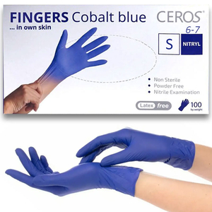 Перчатки нитриловые Ceros Cobalt Blue 100 шт, S