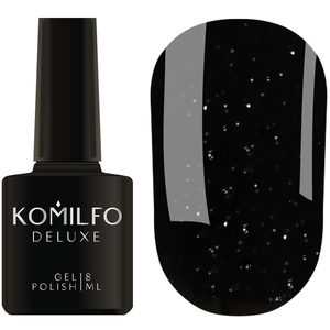 Гель-лак Komilfo "Black Silver" 8 мл, Цвет: Silver
