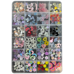 Набор 3D фигурок для декора и дизайна ногтей 24 в 1 №2, Цвет: №2