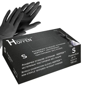 Перчатки нитриловые HOFFEN Black S 3,5 г