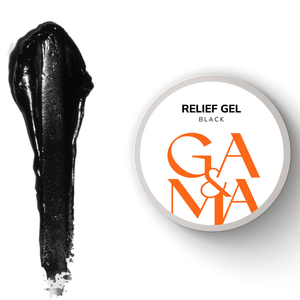 Гель паста для ногтей GA&MA Relief Gel Black 5 г, Цвет: Black