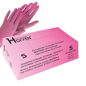 Нитриловые перчатки HOFFEN Pink размер S