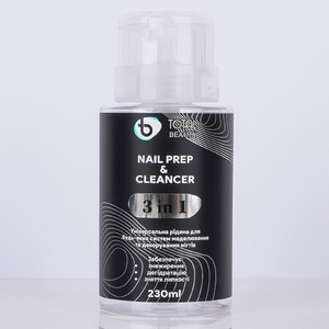 Средство для обезжиривания и снятия липкого слоя Total Beauty Nail Prep&Cleancer 3в1 230 мл помпа, Объем: 230 мл