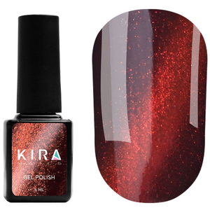 Гель-лак Kira Nails Cat Eye №004, 6 мл, Колір: 004, Вид: Кольоровий гель-лак, Колір: Бордовий