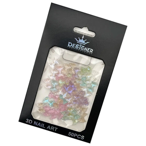 Набор объемного 3D декора Designer Полупрозрачные бантики с блестками - В8 50 шт./уп., Цвет: В8