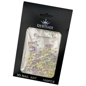 Набор объемного декора 3D Designer Прозрачные сердца с шимером - 6L 50 шт./уп., Цвет: 6L