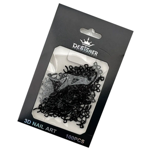 Набор объемного 3D декора Designer Черные тонкие бантики – В10 100 шт./уп., Цвет: В10