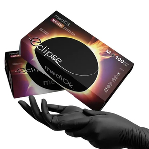 Нитриловые перчатки MediOk Black Eclipse размер M 5.2 г, Размер: M