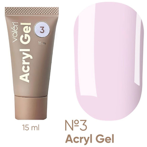 Акрил-гель Valeri Acryl Gel №03 Бело-розовый 15 мл, Объем: -15 мл, Цвет: 03