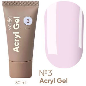 Акрил-гель Valeri Acryl Gel №03 Бело-розовый 30 мл, Объем: -30 мл, Цвет: 03