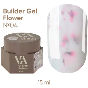 Гель для наращивания Valeri Builder Gel Flower №04 15 мл, Цвет: 04