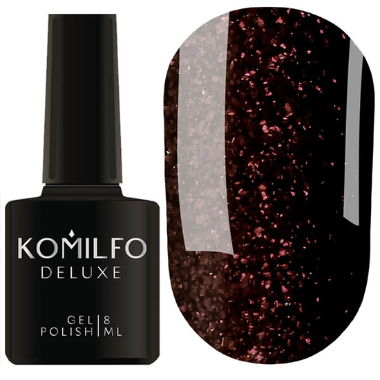 Гель-лак Komilfo Deluxe Series Dusk Collection №D299 (розово-коричневый, микроблеск), 8 мл