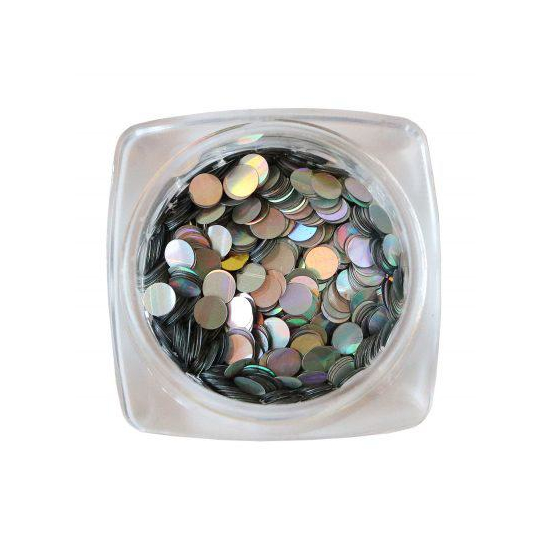 Komilfo диско дизайн №030, серебро, голограмма, 3 мм, (1 г), Цвет: 030