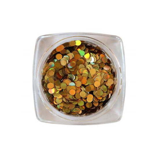 Komilfo диско дизайн №032, золото, голограмма, 2 мм, (1 г), Цвет: 032