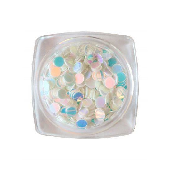 Komilfo диско дизайн №040, прозрачные, с серебристо-голубым отливом, 3 мм, (1 г), Цвет: 040