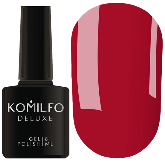 Гель-лак Komilfo Deluxe Series D086 (вишнево-красный, эмаль), 8 мл