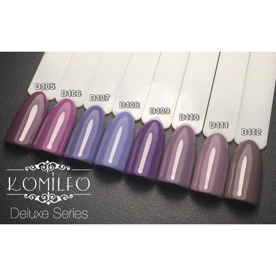 Гель-лак Komilfo Deluxe Series D106 (светло-баклажановый, эмаль), 8 мл3
