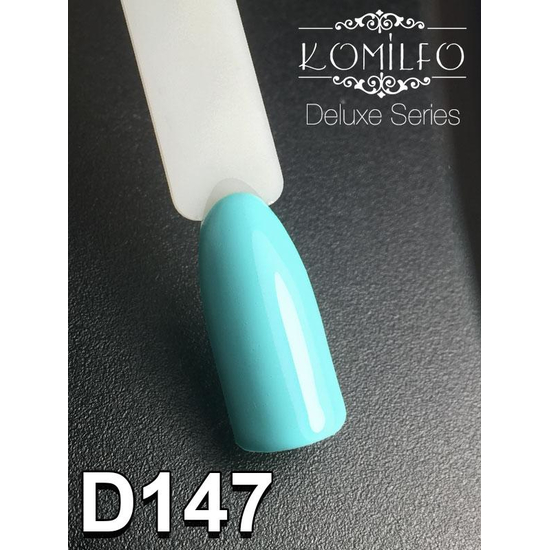 Гель-лак Komilfo Deluxe Series D147 (голубо-бирюзовый, эмаль), 8 мл2