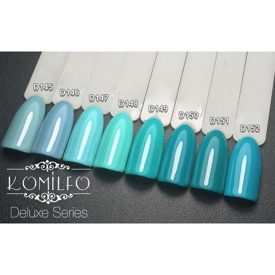 Гель-лак Komilfo Deluxe Series D147 (голубо-бирюзовый, эмаль), 8 мл3