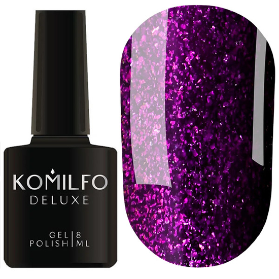 Гель-лак Komilfo Deluxe Series D225 (сине-фиолетовый с розовым микроблеском), 8 мл