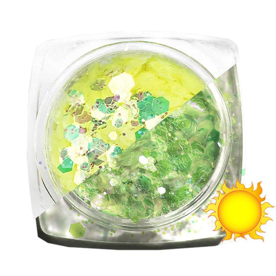 Komilfo блискітки фотохромні MIX-005, мікс розмірів, 2,5 г, Колір: 005