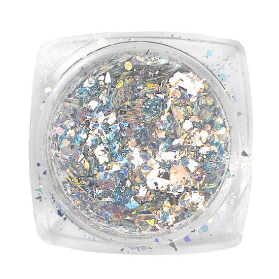 Komilfo блискітки MIX chameleon 001, мікс розмірів, (срібний / оранжевий / блакитний), 1,5 г, Колір: 001