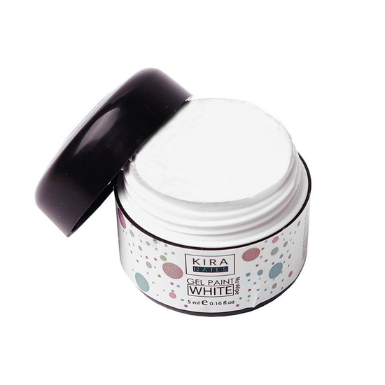 Гель-краска Kira Nails No Wipe, White, 5 мл, Цвет: White
