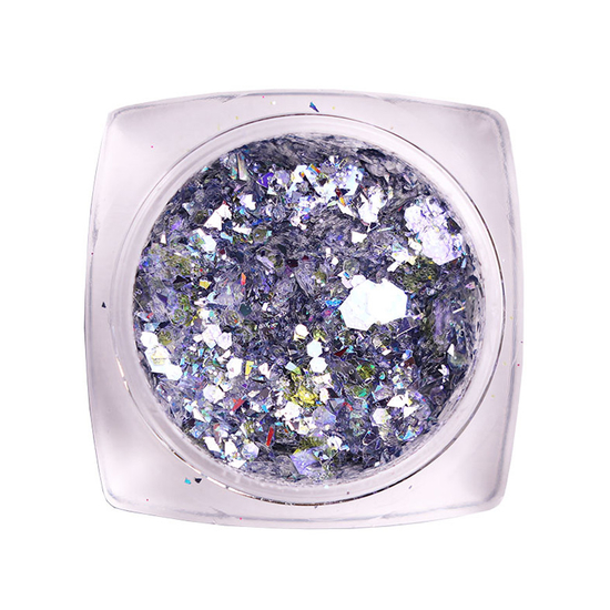 Komilfo блесточки MIX chameleon 003, микс размеров, (серебряный/голубой/фиолетовый), 1,5 г, Цвет: 003
