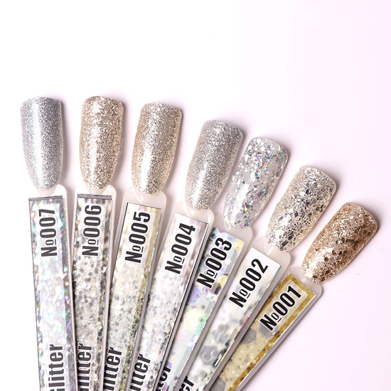 Гель-лак Komilfo DeLuxe Series №G008 (серебристый с голографическими блесточками), 8 мл2