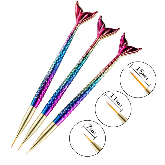 Набор кистей для дизайна, рыбка 3 шт, L-21