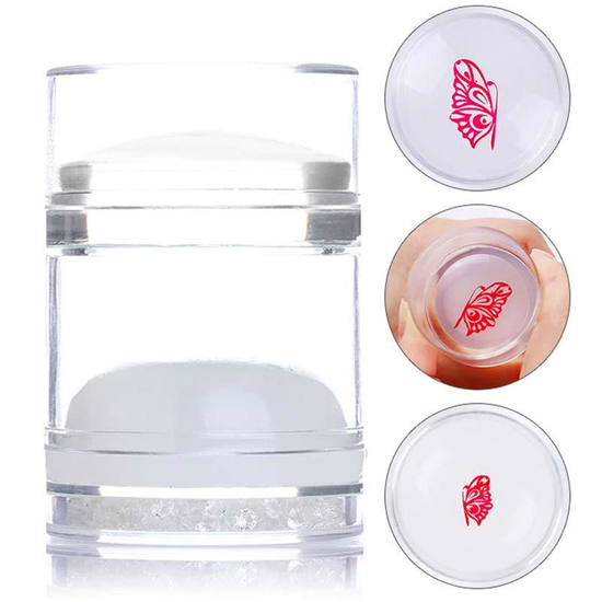 Подвійний силіконовий штамп з кристалами