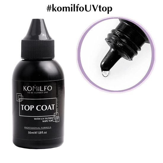 NEW Komilfo Wipe Top - топ для гель-лака с липким слоем, 50 мл (без кисточки), Объем: 50 мл