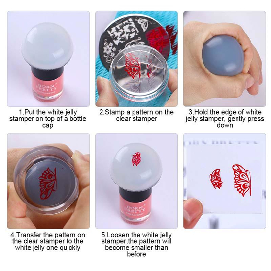 Подвійний силіконовий штамп з кристалами2