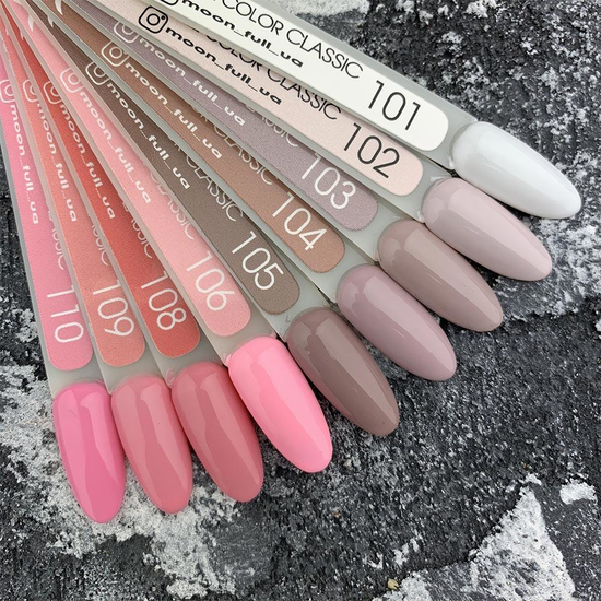 Гель-лак MOON FULL color Gel polish №104 (холодный бледно-розовый, эмаль), 8 мл2