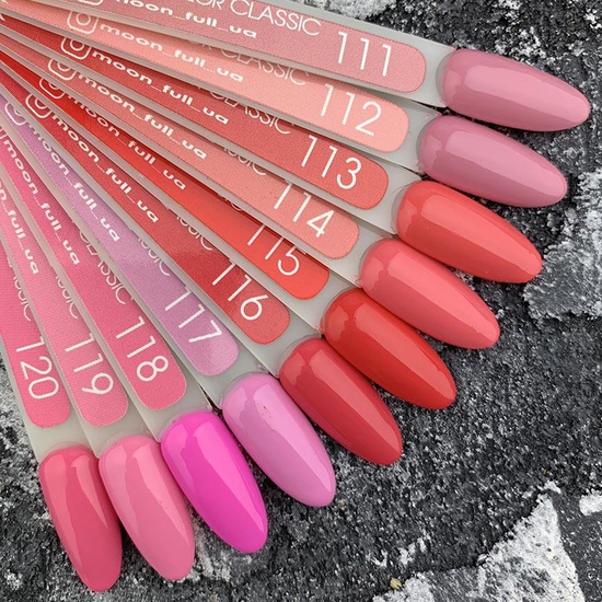 Гель-лак MOON FULL color Gel polish №115 (рожево-червоний, емаль), 8 мл2