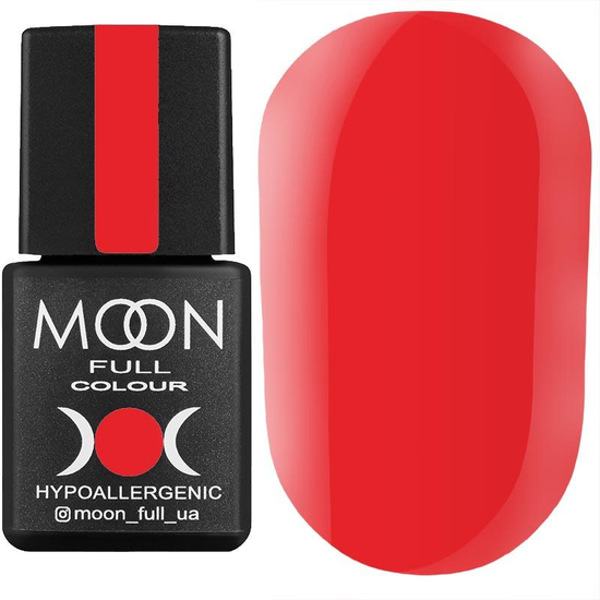 Гель-лак MOON FULL color Gel polish №126 (яскравий вогненно-рожевий, емаль), 8 мл