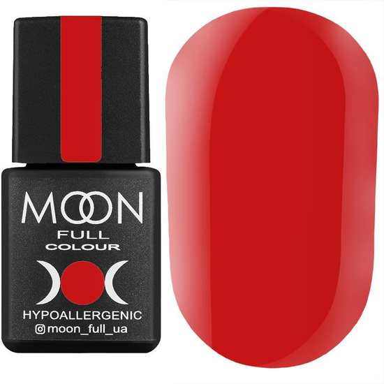 Гель-лак MOON FULL color Gel polish №128 (карміновий червоний, емаль), 8 мл