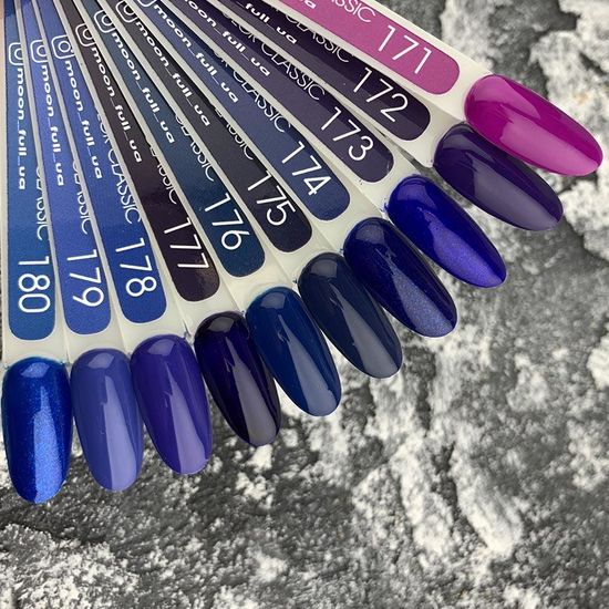 Гель-лак MOON FULL color Gel polish №176 (пороховая синь, эмаль), 8 мл2