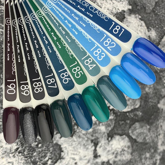 Гель-лак MOON FULL color Gel polish №181 (королівський синій, емаль), 8 мл2